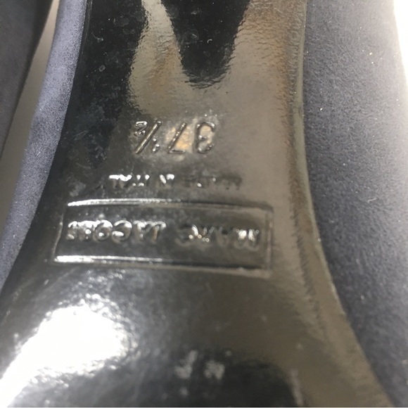 Marc Jacobs blue suede peep-toe pumps chunky low heel Size 37.5 / 7.5 - Picture 6 of 9